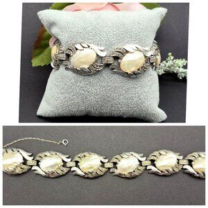 Rare 50's Crown Trifari Fantasia Series Bracelet MOP Silver Tone Alfred Philippe